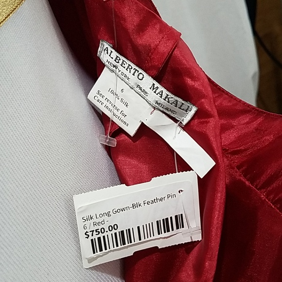 Alberto Makali Red Silk Gown - Picture 8 of 8